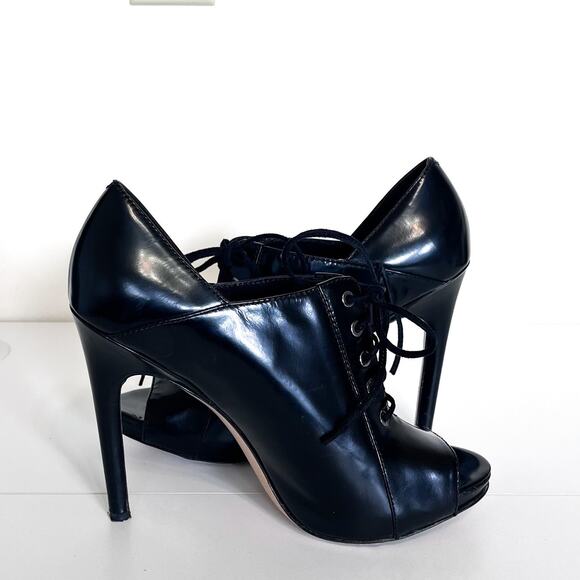 Via Spiga Whimsigoth Lace Up Leather Women Open Toe Pumps Bootie Size 9M Witchy - Picture 7 of 13